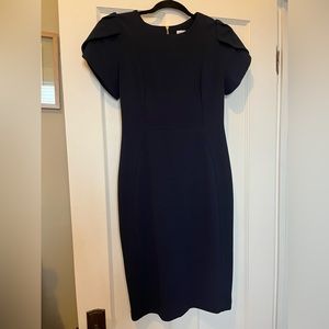 Calvin Klein Navy Blue Tulip Sleeve Dress Size 6